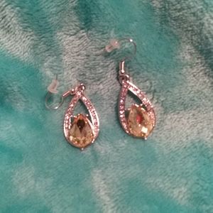 Citrine and silver droplet earrings